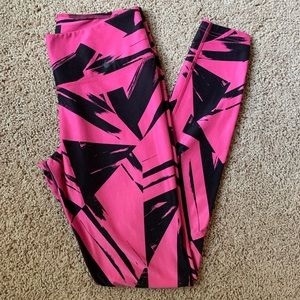 Nike Pink and Black Workout Leggings